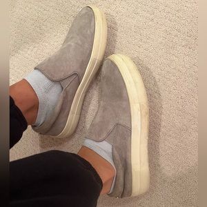 Grey Steve Madden Slip Ons